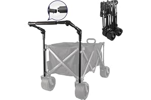 ‎KEXIKELE Universal folding trolley push handle with stainless steel connectors, foldable push and pull handle for folding trolleys / Costco trolleys / garden trolleys / prams, whether round or square