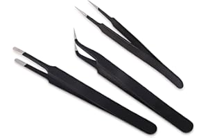 Winjun 3 Stück Edelstahl Professionell Präzision Pinzette DIY Tool Pinzetten Reparatur Werkzeug Kit für Industrie Elektronik Schmuckherstellung Laborarbeit Autofolie Kleben