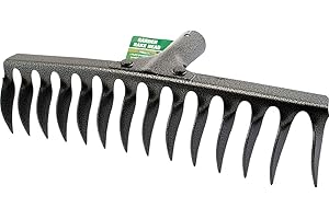 BARGAINSGALORE 14 TOOTH TEETH REPLACEMENT RAKE HEAD GARDEN LAWN LEAF LEAVES METAL CARBON STEEL