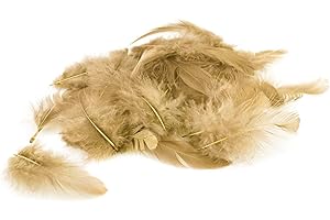 ‎CREATIVERY 5g Bastelfedern 5-10cm (sand/beige/natur 835) // Dekofedern Hühnerfedern Marabu Federn Schmuckfedern Marabufedern