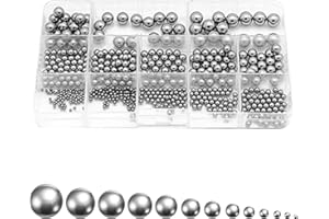 FANGEHONG 540 Stück Kugellager Stahlkugeln, Edelstahl Metallkugeln 2 mm - 10 mm, Stahl Kugellager Kugeln 13 Größen, Lagerkugeln aus Edelstahl für Fahrrad Mountainbike Rad Präzision Ersatzteile