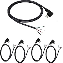 RUNCCI-YUN 6x USB-C Pigtail Kabel, 90 Grad, 25 Cm – 4-polig Für LED-Beleuchtung, 5V 3A