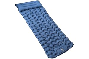 YOUXIU Self-Inflating Sleeping Mat, Ultralight Camping Mat, Inflatable Sleeping Mat, Camping Mattress, Air Mattress, Camping Mat with Foot Pump for Travel, Hiking, Waterproof Sleeping Mat, Tent