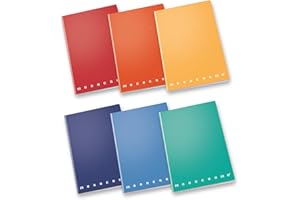 Pigna, Mini Quaderni Monocromo, interno 5M, quadretto 5 mm., Mini formato 12x17 cm, 80 g, Copertine Assortite, 10