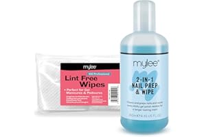 Mylee Kit de Préparation & Nettoyage Ongles Gel, Mylee Nail Prep & Wipe 250 ml + 100 Lingettes Non Pelucheuses pour Vernis Gel UV & LED, Préparation & Après-Soin, Assainit & Élimine la Couche Collante