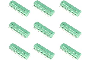 WALFRONT 10 Conectores de Bloque de Terminales 12 Pines 2,54mm Conector de Bloque de Terminales de Tornillo de Alimentación 12 Pines Conector de Bloque de Terminales Verde