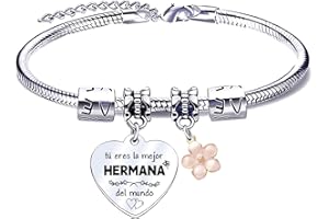 QTQTLP Pulsera Hermana Regalo de Hermana Regalo de Hermana mayor Regalo de Cumpleaños Hermana Pulsera Acero Inoxidable Hermana Pulsera Personalizada Mujer Hermana Pulsera a la Mejor Hermana