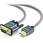 SLDXIAN HDMI auf VGA Kabel, HDMI zu VGA Kabel (Stecker auf Stecker) 1080P Vergoldet & Aluminiumschale Konverter Nylon gefloch