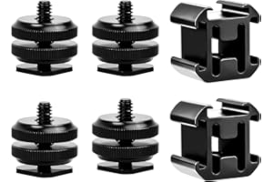 EHUIHUAN Adaptateur de Griffe de caméra, Patin Chauffant Ajustable 1/4"-20, Support pour Microphone Flash Enregistreur Accessoires de caméra
