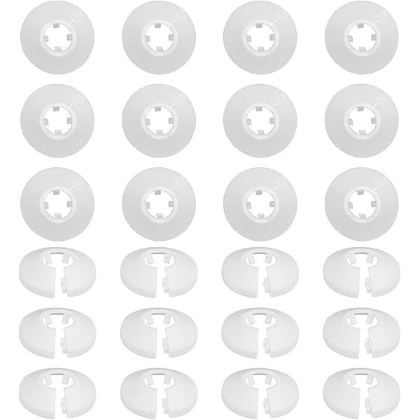 10 Cache-Tuyaux Blancs Pour Radiateur - Rosace Plastique Pour Tuyaux 10-25mm - Décoration Plomberie