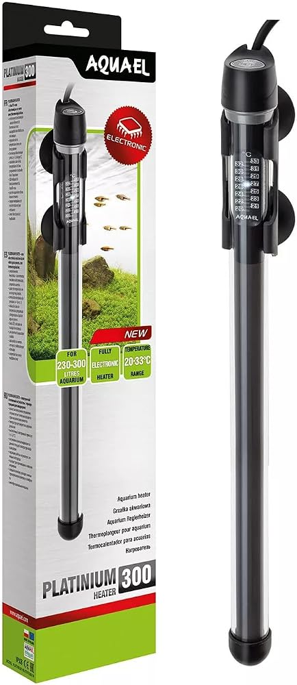 AQUAEL 121221 Cam Isıtıcı PLATINIUM HEATER 300 W, 300 g, Siyah