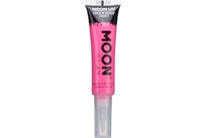 Moon Glow Vernice UV neon per viso e corpo con applicatore a pennello, Rosa intenso, 15 ml (confezione da 1)