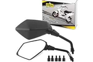 ‎AREA1 Area1 Motorroller Spiegel ATV Quad Rückspiegel Set (rechts+links) e-geprüft 2xM8 Rechts + 1xM8 Linksgewinde Kompatibel mit Piaggio Honda Kymco Yamaha Peugeot Suzuki Sym Niu Daelim KSR Nova Motors K1