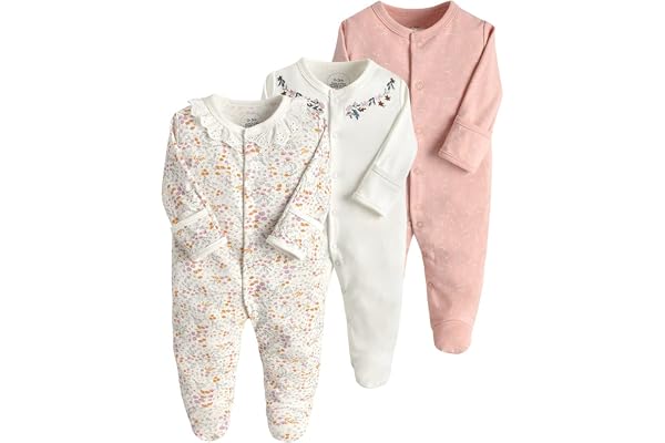 amropi Pyjama pour Bébé Combinaison en Coton Garçon Fille Grenouillères Lot de 3 pour 0-12 Mois