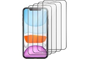 Wanme 4 sztuki folii ochronnej na cały ekran do iPhone XR/iPhone 11, szkło ochronne z czarną krawędzią, ochrona wyświetlacza HD do iPhone 11 / iPhone XR (6,1) (4 sztuki)