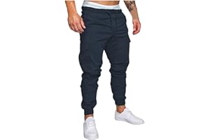 CEWIFO Pantaloni Uomo Estivi Leggeri Calzoncini Pantaloni Casual Elasticizzati Uomo Cargo Pantaloncini Pantaloni della Tuta Casuale Cargo Salopette Elasticizzati Mare Lino Pantaloni Pantaloni Cargo