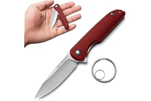 DRACHENADER Cuchillo Mango Pequeño Cuchillo Plegable Pequeño Llavero EDC Flipper (Rojo)