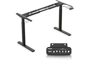 INMAKER Stelaż biurka z regulacją wysokości 69,5-118,5 cm, stelaż stołu z regulacją wysokości z 2 mocnymi silnikami, stelaż biurka z regulacją wysokości, do biurka 110-180 cm (czarna)