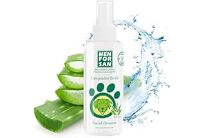 MENFORSAN Płyn do mycia twarzy dla psów | dezynfekuje i czyści bez użycia wody | nabłyszcza sierść | 100% naturalny aloes z upraw ekologicznych | 60ml