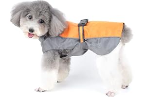 Zunea Regenmantel für kleine Hunde Wasserdicht Reflektierend Regenjacke Winddicht Leicht Netzfutter Regenschutz Welpen Kleidung für Jagd, Wandern, Chihuahua Bekleidung für nasse Tage Orange M