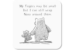 My Fingers May be Small but I can Still Wrap Nanny Grandma Nana Coaster by Rors and Wren - Lovely Sentimental Gift for Grandparent - Coaster Gloss Finish Size 9x9 cm (Nana)
