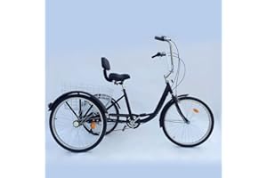 OU BEST CHOOSE 3 ruedas triciclo 6 marchas 24" adulto bicicleta adulto adulto adulto bicicleta compras bicicletas crucero con cesta