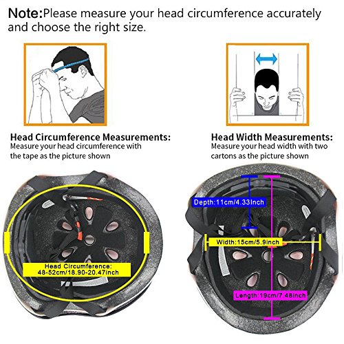 Topfire Kinder Skateboarder Helm Fahrradhelm Integralhelm Rollerhelm für Radfahrer Skateboard Scooter Bike Sicherheit Helm – Rot - 2