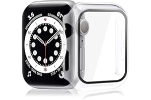 R&B SPORTS & LEISURE [2-Pack] Apple Watch 44MM Screen Protector, Clear Apple Watch Case 44MM, Series 6 5 4 SE Apple Watch Cover, Shockproof iWatch Screen Protector Case, Apple Watch Screen Protector [Clear]