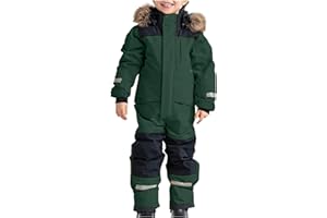 SKAJGL Skioverall Unisex Kinder Winddicht mit Kapuze Schneeanzug Wasserdicht Atmungsaktiv Winteranzug Verdickt Warm Schneeoverall