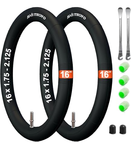 YunSCM Selbstdichtende Fahrradschläuche 16 Zoll – 2 Stück, Für 1.75-2.125 Zoll Reifen