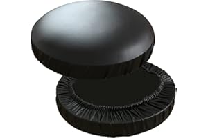 NAYAHOSE Pack of 2 Round Stool Covers, Elastic PU Leather Stool Chair Cover, Anti-Fouling Waterproof Chair Protective Cover, Pump Chair Protector 30-40cm for Bar Beauty Salon Office, Easy Care(Black)
