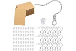 SIOPPKIK Ganci per Orecchini Argento Sterling 925 Carta Kraft Porta Carte di Orecchino Ferma Orecchini Chiusure per Realizzare Gioielli Fai da Te 250 Pezzi