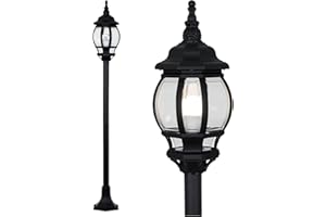 MiniSun | Modern Black Bollard Lamp Post Light | Post Lights, Home Décor & Improvement Essential