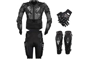 FULUOYIN Motorrad Protektorenjacke Anzug Panzer Protektorenhemd+ Hose+ kniechüzer+Handschuhe für Radfahren Reiten Motorrad Fahren Schilaufeh S-5XL