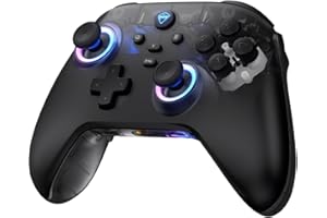 Machenike G3V2 Mando Inalambrico PC, Joysticks Trigger Hall, RGB Joystick, 1000Hz Mando Bluetooth Gaming para PC/Switch/iOS/Android, 1000mAh, 2.4G/BT/USB-C (Negro, ST)