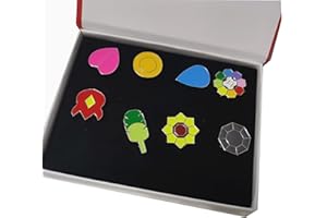 YUANstore Lot de 8 badges de collection Pocket Monster Generation 1-6 Gym - Cadeau pour garçons et filles