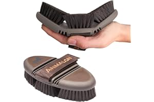 ‎ANIMALON Animalon CareFlex Kardätsche | Flexible & Ergonomische Pferde-Bürste Mit Klettverschluss für Jede Putzbox | Pferde Zubehör