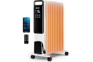 Pro Breeze OmniWarm Radiateur Bain d'Huile Connecté 2500W 11 éléments - Chauffage Électrique, Contrôle Via App, Mode Économique, 3 Modes Chauffage, Thermostat Réglable & Minuteur 24H