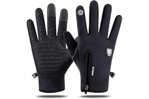 FYKERO Touch Screen Windproof Cycling Gloves - Waterproof Full Finger Cold Proof Silicone Anti-slip Winter Driving Gloves for Men&Women,Suitable for Outdoor Cycling,Climbing,Running,Sports,Work etc
