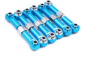 CENPEK 6 Pezzi Regolabile in Alluminio sterzo Tirante servo Collegamento Tirante tenditore Set Compatibile con Wltosy A959 A969 A979 K929 1/18 RC Car Buggy Truck