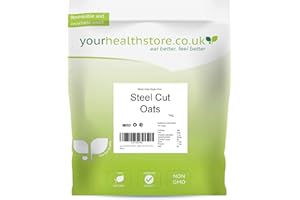 yourhealthstore Whole Grain Gluten Free Steel Cut Oats 1kg Made from British Oats light brown, 1 kg (Pack of 1)