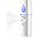YUNYILAN Taşınabilir Nano Y&uuml;z Buharlı Mini Y&uuml;z Buharlı Atomizasyon Kirpik Uzatma Aynalı ve 20 ml G&ouml;rsel Su Tankı (Beyaz)