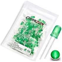 1000 LED 5mm Verdi Diffusi 3V 20mA – Diodi Luminosi Rotondi Per Progetti Elettronici, Esperimenti, Riparazioni