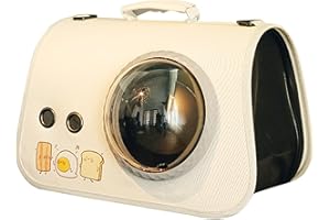 Esenlong Sac Transport pour Chat et Chien, Boîte Pliable avec Capsule Spatiale et Fenêtre à Bulles - Convient aux Animaux jusqu'à 4 kg