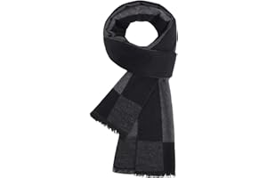 PASUDA Bufanda Hombre Cálido de Otoño Invierno, Bufanda a Cuadros Clásico y Elegante Bufandas de Tartán Moda Check Scarf en Otoño Invierno