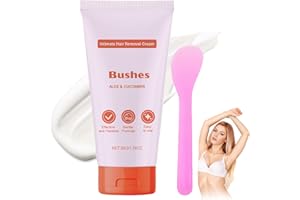 HERBENJOY Hair Removal Cream, Bye Bye Bushes Intimate Hair Removal Cream With Silicone Brush, Depilatory Cream For Women Face Legs Underarms, Painless & Gentle Formula For All Skin Types, 50g