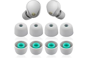 4 par 1 000 x M5 silikon öronspetsar ersättning öronproppar öronsnäckor kompatibla med Sony WF-1000XM5, WF-1 000 XM4 hörlurar öronsnäckor mjuka silikon hörlurar toppar set (grå, M)