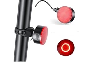 EMK Sports Windmill Bike BICYCLE Rear Tail Brake Light USB Rechargeable LED Taillight, Waterproof, 8 Light MODES Fits Helmet Backpack Safety Warning Strobe Light