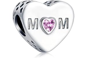 Annmors Love Mom Heart Charm Firefly Frog Abalorios Cuentas Plata de Ley 925 con Circonita Cúbica Compatible Pulsera & Europeo
