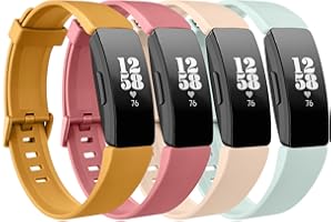 Oumida [4 Pack] Sport Straps for Fitbit Inspire HR Straps for Women Men, Soft Classic TPU Adjustable Comfortable Replacement Strap Wriststraps for Fitbit Inspire 2/HR/Ace 3/Ace 2